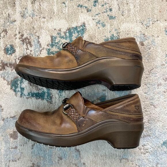 Ariat Del Mar Horsebit Distressed Leather Clogs size 8 - Picture 3 of 8